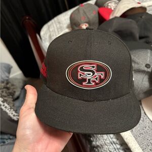 New era size 7 black and red 49ers fitted hat faithful to the bay